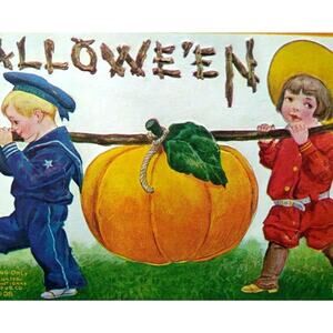 Halloween Postcard International Arts Embossed Sailor Boy Kansas City MI 1909